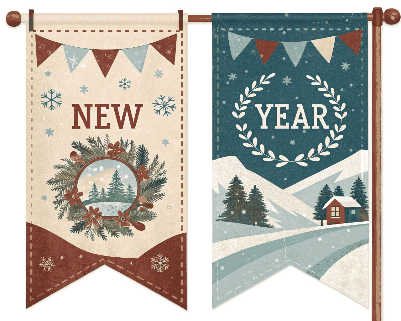 Rustic New Year Business Banner Kit