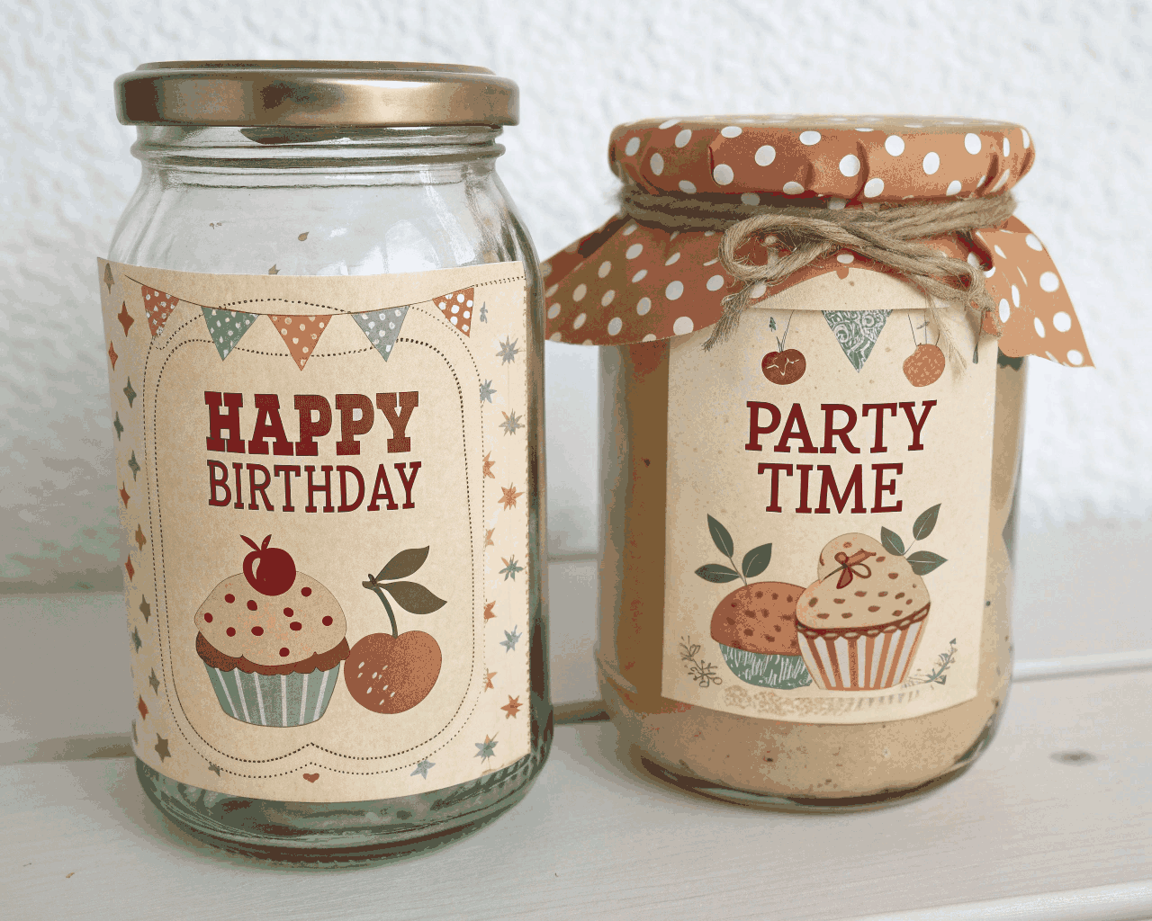 Vintage Birthday Bonanza Jar Labels