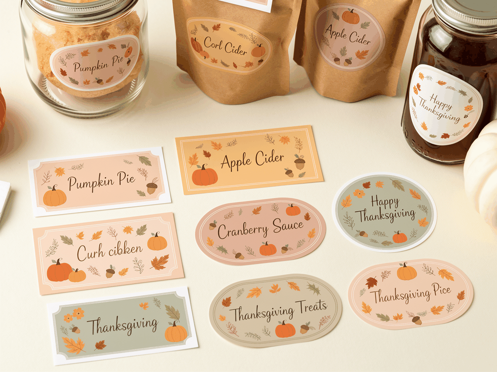 Pastel Harvest Jar & Gift Labels